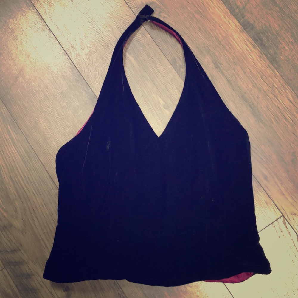 Sexy Black Velvet Halter
